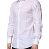 Dolce & Gabbana White Cotton Long Sleeves GOLD Formal Shirt