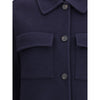 Brunello Cucinelli Blue Fleece Wool Coat