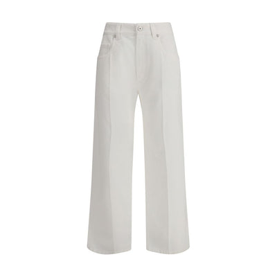 Brunello Cucinelli White Cotton Straight-Leg Jeans