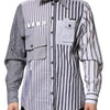 Dolce & Gabbana White Gray Striped Cotton Men Casual Shirt
