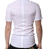 Dolce & Gabbana White Cotton Short Sleeves GOLD Casual Shirt