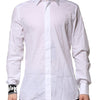Dolce & Gabbana White GOLD Cotton Men Dress Formal Shirt