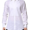 Dolce & Gabbana White Bib Cotton Poplin GOLD Men Formal Shirt