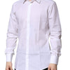 Dolce & Gabbana White GOLD Long Sleeves Men Dress Formal Shirt