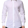 Dolce & Gabbana White Cotton GOLD Long Sleeves Formal Shirt