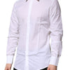 Dolce & Gabbana White Cotton GOLD Long Sleeves Formal Shirt