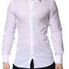 Dolce & Gabbana White GOLD Long Sleeves Dress Men Formal Shirt