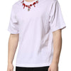 Dolce & Gabbana White Embellished Cotton Crew Neck T-shirt