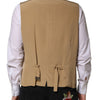 Dolce & Gabbana Beige Linen Dress Formal Men Waistcoat Vest