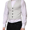 Dolce & Gabbana Gray Wool Dress Formal Men Waistcoat Vest