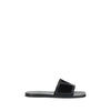 Valentino Garavani Black Calf Leather Bos Taurus Flat Sandals