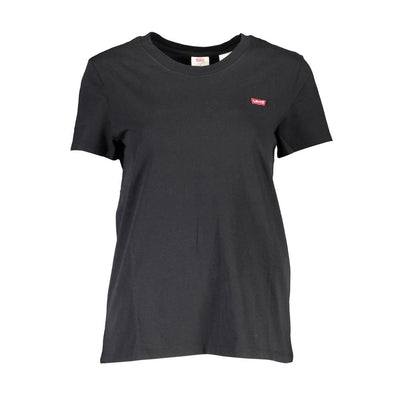 Levi's Black Cotton Women T-Shirt