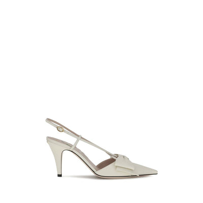 Valentino Garavani White Calf Leather Bos Taurus High Heel Pumps