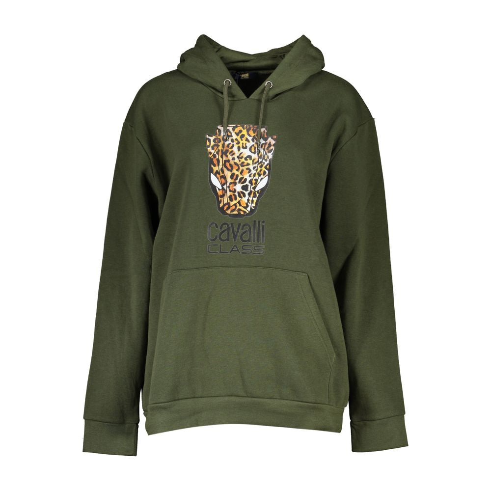 Cavalli Class Green Cotton Sweatshirt