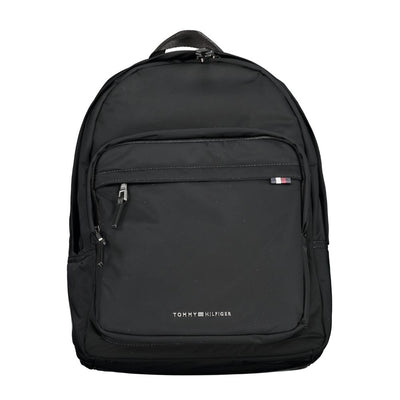 Tommy Hilfiger Black Polyester Men Backpack