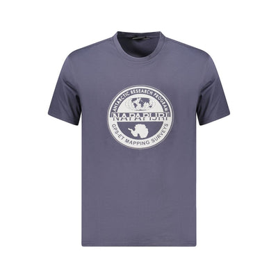Napapijri Blue Organic Cotton Men T-Shirt