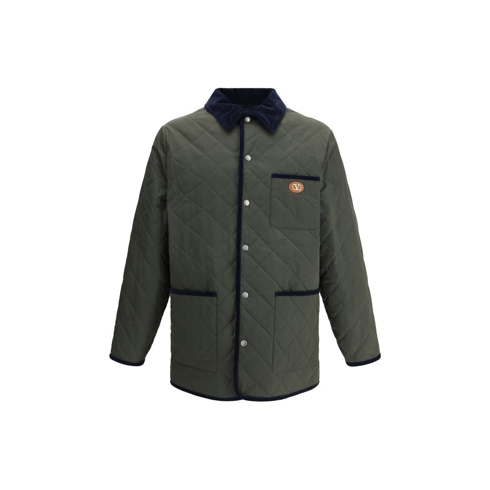 Valentino grüner Polyamidmantel