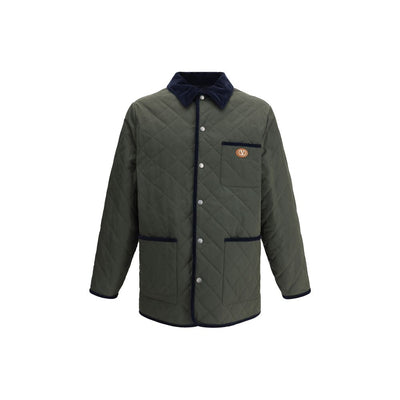 Valentino grüner Polyamidmantel