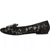 Dolce & Gabbana Black Lace Crystal Ballet Flats Loafer Shoes