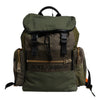 Dolce & Gabbana Green Patchwork Travel Backpack Military Bag
