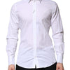 Dolce & Gabbana White Cotton GOLD Long Sleeves Formal Shirt