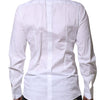 Dolce & Gabbana White Cotton GOLD Long Sleeves Formal Shirt