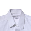 Dolce & Gabbana White Cotton GOLD Long Sleeves Formal Shirt
