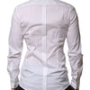 Dolce & Gabbana White Cotton GOLD Long Sleeves Formal Shirt