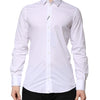 Dolce & Gabbana White Cotton GOLD Long Sleeves Formal Shirt
