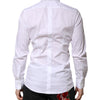 Dolce & Gabbana White Cotton GOLD Long Sleeves Formal Shirt