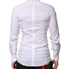 Dolce & Gabbana White Cotton GOLD Long Sleeves Formal Shirt