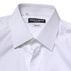 Dolce & Gabbana White Cotton GOLD Long Sleeves Formal Shirt