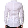 Dolce & Gabbana White Cotton GOLD Long Sleeves Formal Shirt