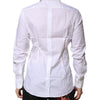 Dolce & Gabbana White Cotton GOLD Long Sleeves Formal Shirt
