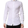 Dolce & Gabbana White Cotton GOLD Long Sleeves Formal Shirt