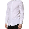 Dolce & Gabbana White Cotton GOLD Long Sleeves Formal Shirt