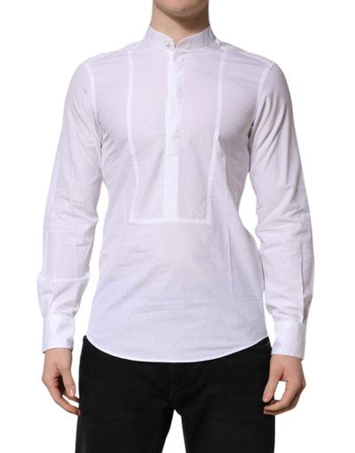 Dolce & Gabbana White Cotton Slim Long Sleeves Formal Shirt