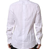 Dolce & Gabbana White Silk Bib Poplin GOLD Men Formal Shirt
