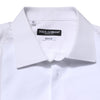 Dolce & Gabbana White Silk Bib Poplin GOLD Men Formal Shirt