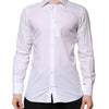 Dolce & Gabbana White GOLD Long Sleeves Dress Men Formal Shirt