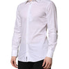 Dolce & Gabbana White GOLD Long Sleeves Dress Men Formal Shirt