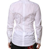 Dolce & Gabbana White GOLD Long Sleeves Dress Men Formal Shirt