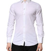 Dolce & Gabbana White GOLD Long Sleeves Dress Formal Shirt