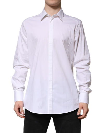 Dolce & Gabbana White MARTINI Long Sleeve Dress Formal Shirt