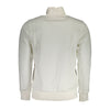 La Martina White Cotton Men Sweater With Zip and Pockets