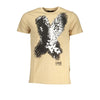 Cavalli Class Beige Cotton Men T-Shirt