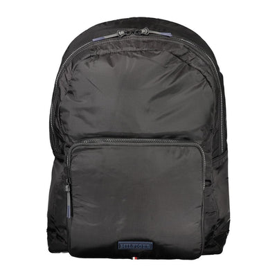 Tommy Hilfiger Black Polyurethane Men Backpack