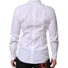 Dolce & Gabbana White GOLD Cotton Dress Formal Shirt