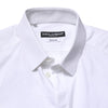 Dolce & Gabbana White GOLD Cotton Dress Formal Shirt
