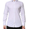 Dolce & Gabbana White Stripes Cotton Long Sleeve Formal Shirt